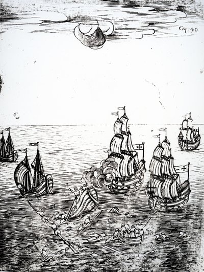 Naufragio, 1694 da Othon Frederic von der Groben